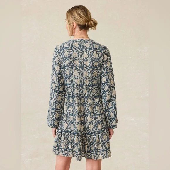 Faherty dune oceana cotton dress in tranquil tides colorway, size small - Picture 2 of 7